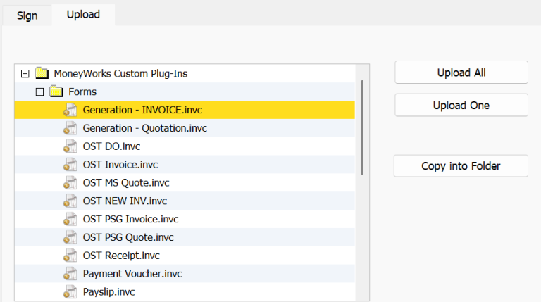 Uploading a custom report to MoneyWorks Datacentre